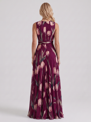 Fleur Floral Maxi Dress Burgundy view 5