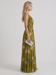 Fleur Floral Maxi Dress Green view 4