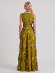 Fleur Floral Maxi Dress Green view 5