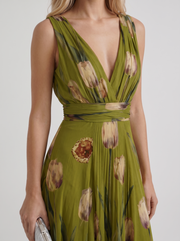 Fleur Floral Maxi Dress Green view 6