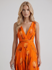 Fleur Floral Maxi Dress Orange view 2