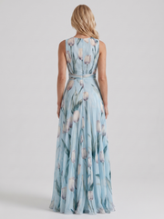 Fleur Floral Maxi Dress Sky Blue view 5
