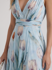 Fleur Floral Maxi Dress Sky Blue view 6