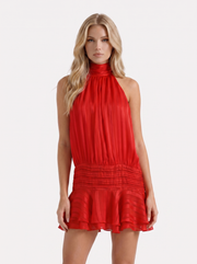 Freya Ruffle Mini Dress Red view 2