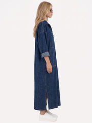 Goldie Denim Maxi Dress Blue view 4