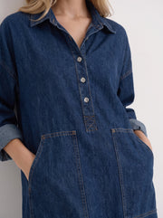 Goldie Denim Maxi Dress Blue view 6