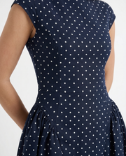 Greer Polka Dot Midi Dress Navy view 6