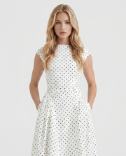 Greer Polka Dot Midi Dress White view 2