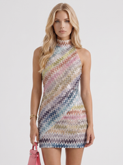 Harlow Zigzag Mini Dress Multicolor view 2