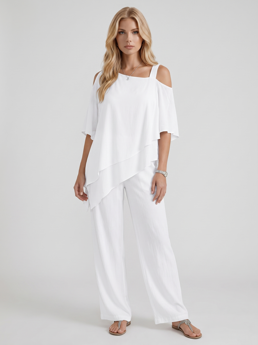 Ines Pants Set White