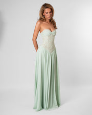 Isabella Lace Maxi Dress Mint view 4