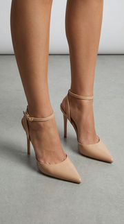Jula Metallic Pointed Toe Stiletto Sandals Nude view 3