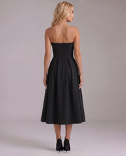 Juliana Strapless Midi Dress Black view 2
