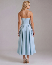 Juliana Strapless Midi Dress Blue view 2