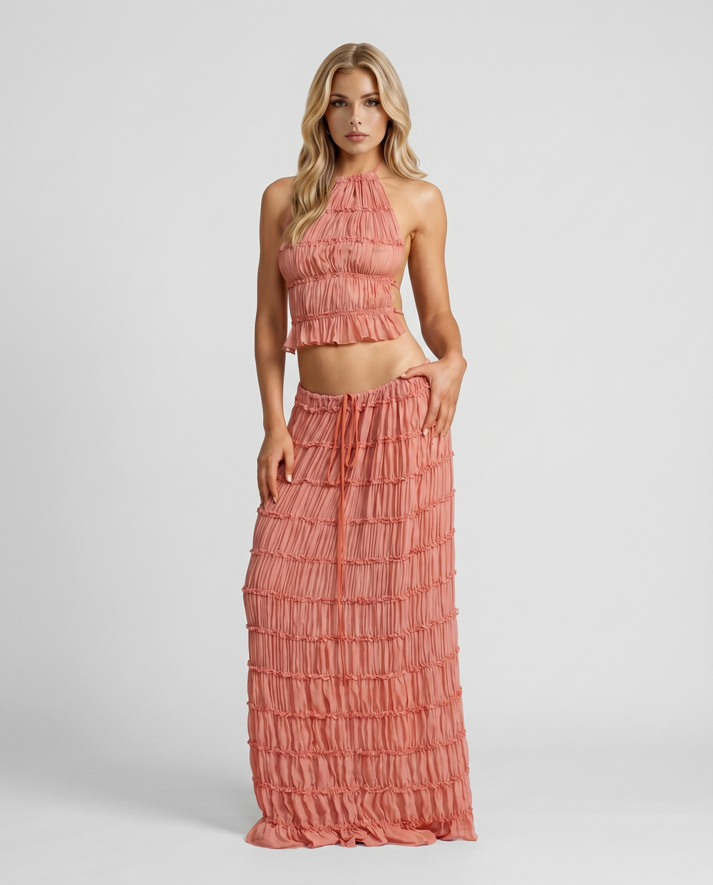 Juliette Halter Set Peach
