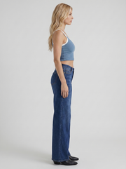 Kaja High Rise Wide Leg Denim Jeans Dark Blue view 4