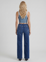 Kaja High Rise Wide Leg Denim Jeans Dark Blue view 5