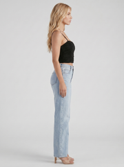 Kaja High Rise Wide Leg Denim Jeans Light Blue view 4