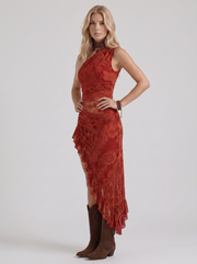 Kira Slit Maxi Dress Red view 3
