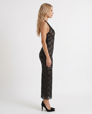 Liliana Scallop Maxi Dress Black view 4
