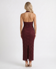 Liliana Scallop Maxi Dress Burgundy view 5