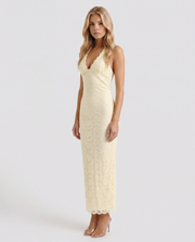 Liliana Scallop Maxi Dress Lemon view 3