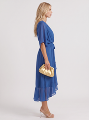 Lucienne Wrap Midi Dress Blue view 4