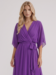 Lucienne Wrap Midi Dress Purple view 2