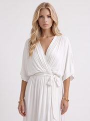 Lucienne Wrap Midi Dress White view 2