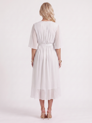 Lucienne Wrap Midi Dress White view 5