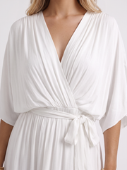 Lucienne Wrap Midi Dress White view 6