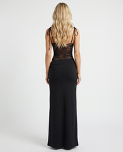 Maren Lace Panel Bodycon Maxi Dress Black view 2