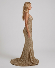 Mari Mermaid Maxi Dress Gold view 4