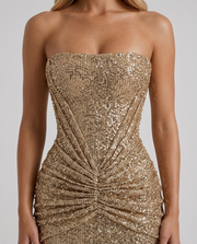 Mari Mermaid Maxi Dress Gold view 6