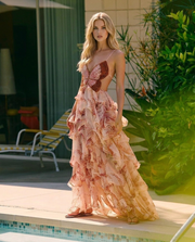 Marielle Butterfly Maxi Dress Brown view 6