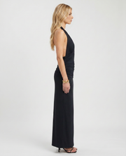 Megan Plunge Maxi Dress Black view 4