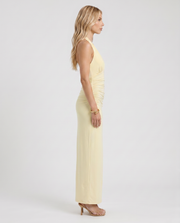 Megan Plunge Maxi Dress Butter Yellow view 4