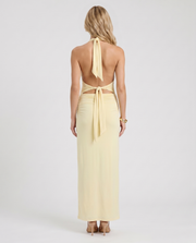 Megan Plunge Maxi Dress Butter Yellow view 5