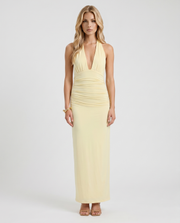 Megan Plunge Maxi Dress Butter Yellow view 1