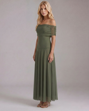 Milena Draped Maxi Dress Green view 4