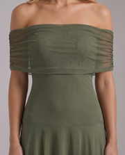 Milena Draped Maxi Dress Green view 5