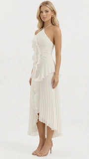 Nathalie Ruffle Maxi Dress White view 4