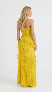Nathalie Ruffle Maxi Dress Yellow view 4