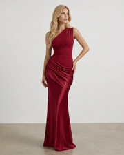 Noelle Draped Maxi Dress Burgundy view 5