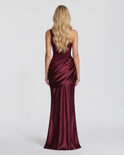 Noelle Draped Maxi Dress Red view 3
