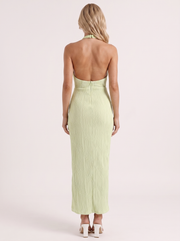 Nova Pleated Maxi Dress Light Green view 5