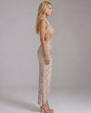 Olivia Backless Maxi Dress Beige view 4