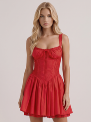 Ophelia Corset Mini Dress Red view 2