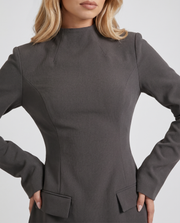 Quinn Split-Sleeve Mini Dress Slate Gray view 5