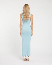 Rachel Sequin Scoop Neck Bodycon Maxi Dress Light Blue view 3